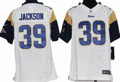 Nike St. Louis Rams #39 Steven Jackson White Game Kids Jersey