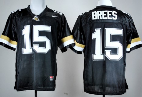 Men's Purdue Boilermakers #15 Drew Brees Black Jersey