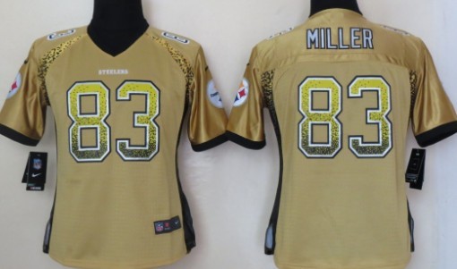 Nike Pittsburgh Steelers #83 Heath Miller Drift Fashion Yellow Womens Jersey