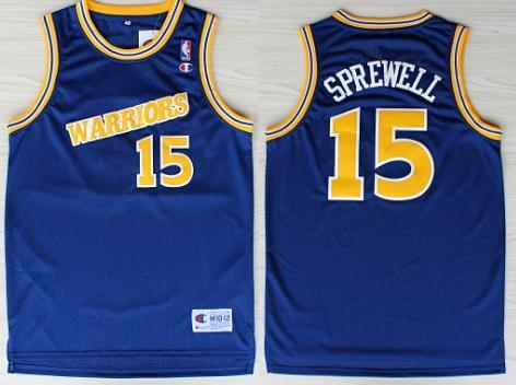 Golden State Warriors #15 Latrell Sprewell 1988-89 Blue Swingman Throwback Jersey
