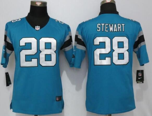 Youth Carolina Panthers #28 Jonathan Stewart Light Blue Alternate NFL Nike Game Jersey