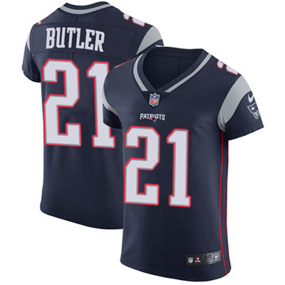 Men's Nike New England Patriots #21 Malcolm Butler Navy Blue Team Color Stitched NFL Vapor Untouchable Elite Jersey
