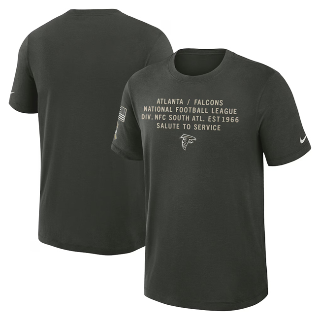 Men's Atlanta Falcons Dark Green 2025 Salute to Service Sideline Slub Dri-FIT T-Shirt