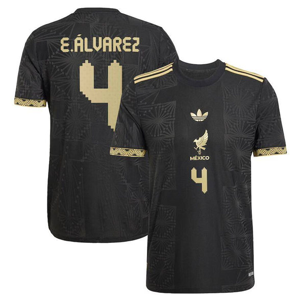 Men's Mexico #4 Edson Alvarez Black 2025 Soccer Jersey