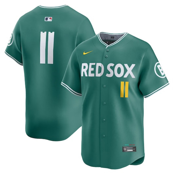 Men's Boston Red Sox #11 Rafael Devers Green 2025 City Connect Limited Stitched Baseball Jersey