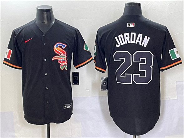Men's Chicago White Sox #23 Michael Jordan Black Mexico Limited Stitched Baseball Jersey