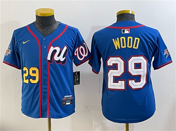 Women's National League #29 James Wood Blue 2025 All-Star Edition Limited Stitched Baseball Jersey(Run Small)