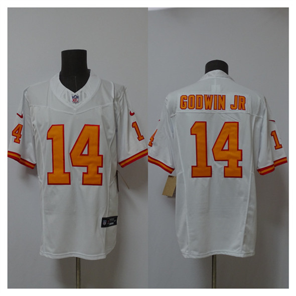 Men's Tampa Bay Buccaneers #14 Chris Godwin Jr. White 2025 F.U.S.E. Vapor Limited Football Stitched Jersey