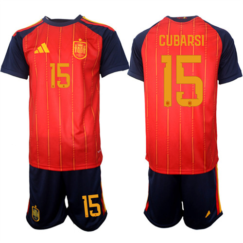 Men's Spain #15 CUMARSI National Team FIFA x World Cup 2026 Home Red On Field Jerseys