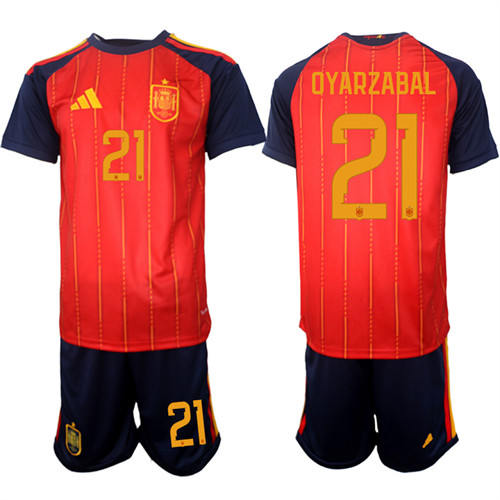 Men's Spain #21 OYARZABAL National Team FIFA x World Cup 2026 Home Red On Field Jerseys
