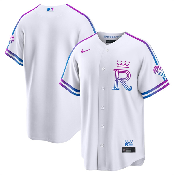 Men's Kansas City Royals Blank White 2026 City Connect Stadium Stitched Baseball Jersey
