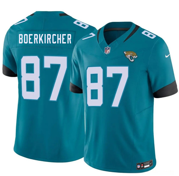 Men's Jacksonville Jaguars #87 Nate Boerkircher Teal 2026 Draft F.U.S.E. Vapor Untouchable Limited Football Stitched Jersey