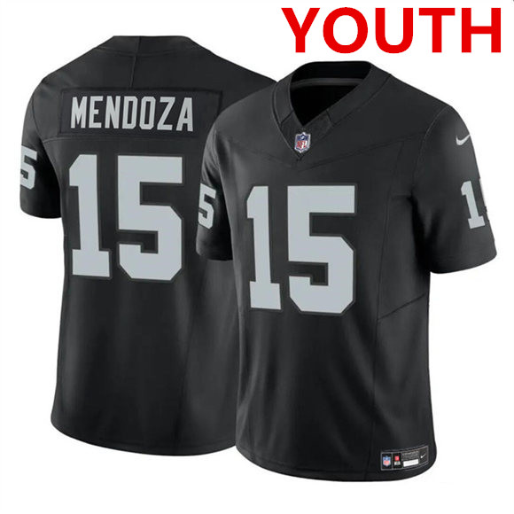 Youth Las Vegas Raiders #15 Fernando Mendoza Black F.U.S.E. Vapor Untouchable Limited Football Stitched Jersey