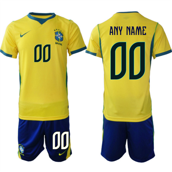 Men's Brazil national football team Custom Yellow Home 2026 Soccer Jersey Suit