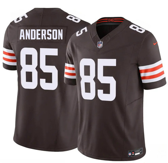 Men's Cleveland Browns #85 Aaron Anderson Brown 2026 Draft F.U.S.E. Vapor Limited Football Stitched Jersey