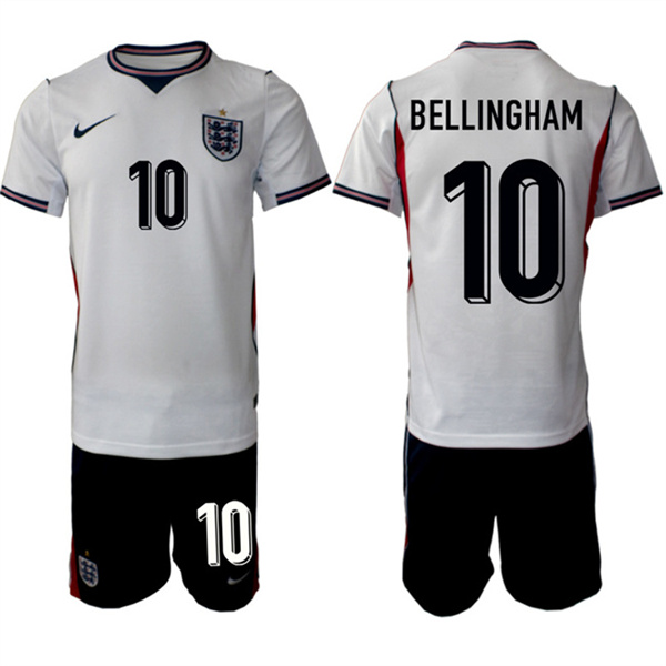 Men's England #10 Jude Bellingham 2026 White Home Soccer Jersey Suit