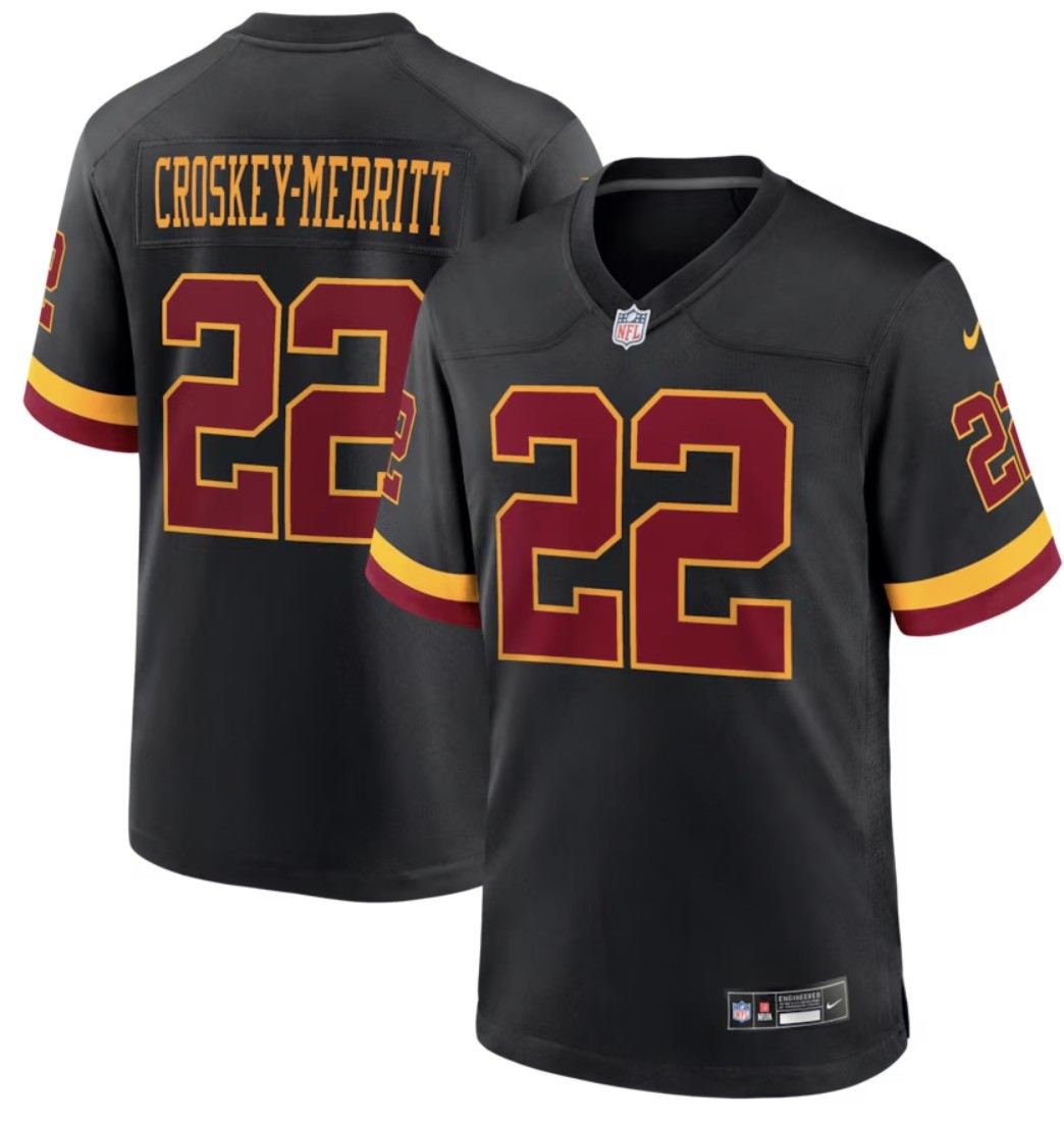 Men's Washington Commanders 22 CROSKEY MERRITT Black Vapor Limited Jersey