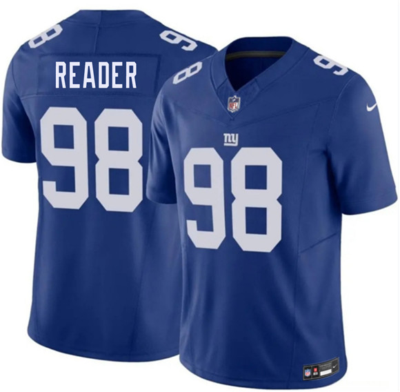 Men's New York Giants #98 D.J. Reader Blue 2026 F.U.S.E. Vapor Untouchable Limited Football Stitched Jersey