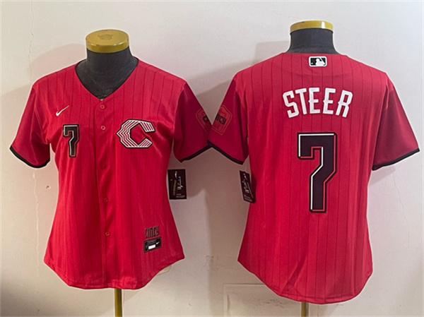 Youth Cincinnati Reds #7 Spencer Steer Red 2026 City Connect Stadium Stitched Baseball Jersey