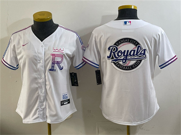 Youth Kansas City Royals Team Big Logo White 2026 City Connect Stadium Stitched Baseball Jersey