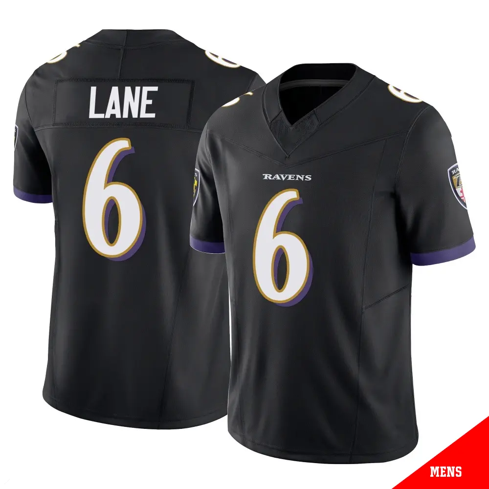Men's Baltimore Ravens #6 Ja'Kobi Lane Black 2025 F.U.S.E. Vapor Limited Football Jersey
