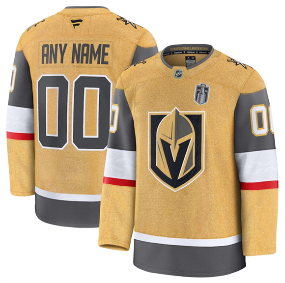 Men's Vegas Golden Knights Active Player Custom Gold 2026 Stanley Cup Final Patch Home Stitched Hockey Jersey