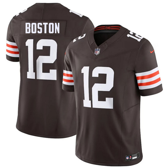Men's Cleveland Browns #12 Denzel Boston Brown 2026 Draft F.U.S.E. Vapor Limited Football Stitched Jersey