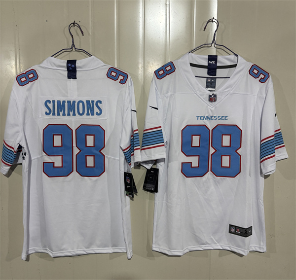 Men's Tennessee Titans #98 Jeffery Simmons White 2026 F.U.S.E. Vapor Limited Football Stitched Jersey